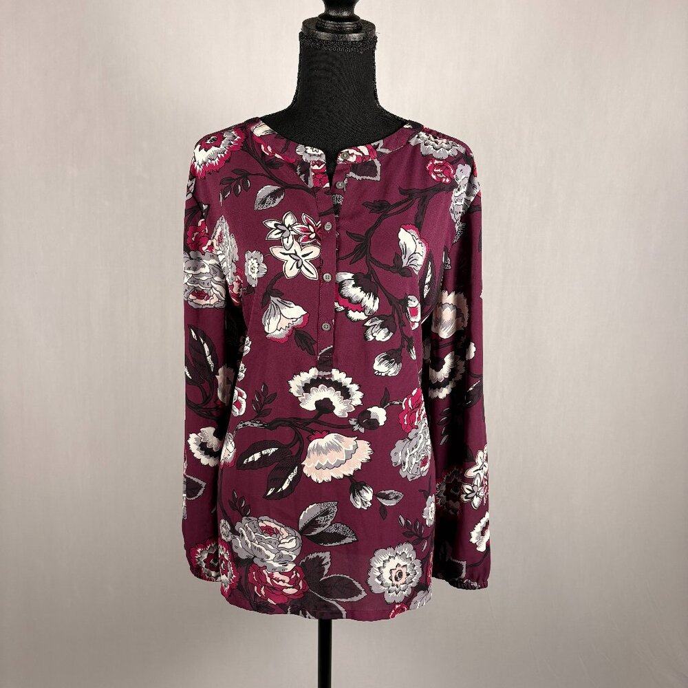 LOFT  Long Sleeve Floral Blouse | XL